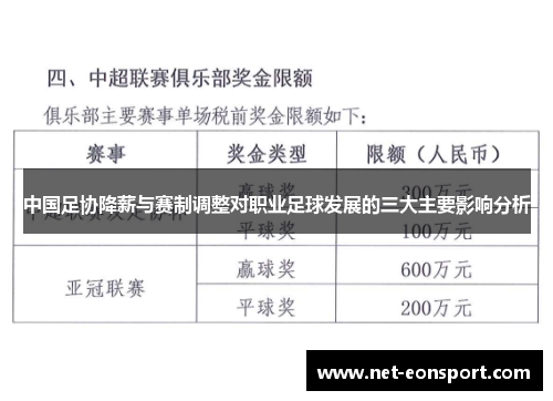中国足协降薪与赛制调整对职业足球发展的三大主要影响分析